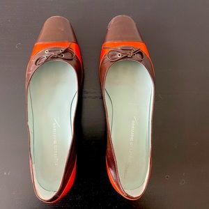 Sigerson Morrison Retro Flats in Brown & Orange Sz 8.5